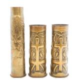 WWI TRENCH ART DECORATED SHELLS