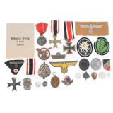WWII GERMAN HEER & PARTY INSIGNIA, PATCHES & BADGE