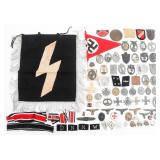 REENACTOR WWII GERMAN INSIGNIA, BANNER & BUCKLES