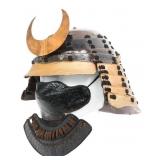 19TH C. JAPANESE SAMURAI KABUTO SHIKORO & DATEMONO