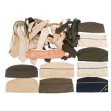 WWII US ARMY GARRISON CAPS, MONEY BELT & TIES