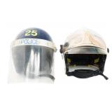 BRITISH POLICE RIOT & FRENCH MSA GALLET F1 HELMETS