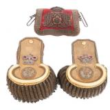 19th C. UK OFFICER CARTRIDGE POUCH & EPAULETTES