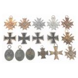 WWI - WWII GERMAN IRON CROSS & WAR MERIT MEDALS