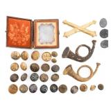 CIVIL WAR - INDIAN WARS US PINS & AMBROTYPE PHOTO