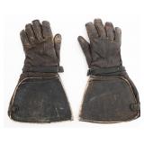 WWII GERMAN LUFTWAFFE LEATHER FLYING GAUNTLETS