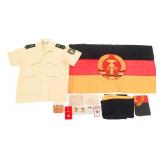 EAST GERMAN DDR POLICE SHIRT, FLAGS & INSIGNIA