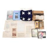 WWII US ARMY KIA NAMED PURPLE HEART & FLAG