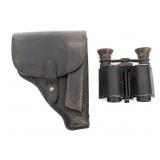 WWI US BINOCULARS & LEATHER RUBY HOLSTER