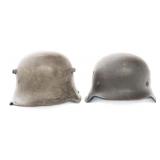 WWI - WWII GERMAN M17 & M35 COMBAT HELMETS