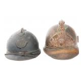 WWI FRENCH M15 ADRIAN & FIREFIGHTER HELMETS