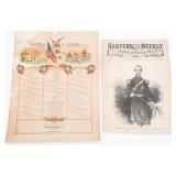 CIVIL WAR - SPAN-AM WAR NEWSPAPER & NY VOL ROSTER