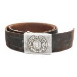 WWII GERMAN HEER LEATHER COMBAT BELT & BUCKLE