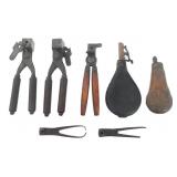 BULLET MOLDS AND POWDER FLASKS