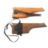 C-96 BROOMHANDLE WOOD STOCK HOLSTERS - LOT OF 2