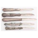 ENGLISH STERLING SILVER FOLDING FRUIT KNIVES