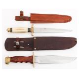 KNIFE & DAGGER WITH LEATHER SHEATHS