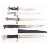 MINIATURE WWII K98 BAYONETS AND SS DAGGER