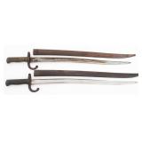 FRENCH M1866 CHASSEPOT BAYONETS WITH SCABBARDS