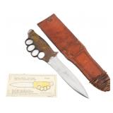 WWII GF JOHNSON KNUCKLE KNIFE WITH SCABBARD