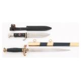 REENACTOR WWII GERMAN CUSTOMS DAGGER & HJ KNIFE