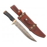 CUSTOM MADE DAMASCUS BOWIE KNIFE by P & C CUSTOM