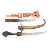 EARLY 20th C. MIDDLE EAST TOURIST KNIFE & JAMBIYA