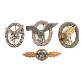 WWII GERMAN LUFTWAFFE CLOSE COMBAT CLASP & BADGES