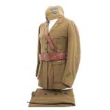 WWI WOMEN MOTOR CORPS UNIFORM, GARRISON CAP & BELT