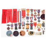 LATE 19th C. US GAR & WRC MEDALS & INSIGNIA