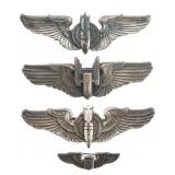 WWII US 1' PILOT & 3' BOMBARDIER WING BADGES