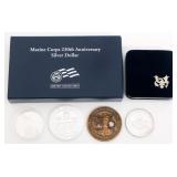 82nd ABN & USMC SILVER ROUNDS & CHALLENGE COINS