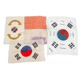 KOREAN WAR US HAND PAINTED & SILK KOREAN FLAG