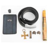 WWII UK, GERMAN & POLISH BELT, ORDNANCE & INSIGNIA