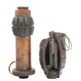 WWI BRITISH DEACTIVATED HAND & RIFLE GRENADES