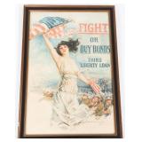 WWI US 'FIGHT OR BUY BONDS' WAR BOND POSTER