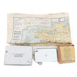 WWII USAAF ESCAPE MAP & SURVIVAL KIT