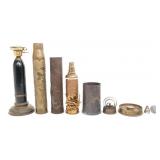WWI - WWII WORLD MILITARY SHELL CASING TRENCH ART