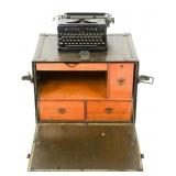 WWII US ARMY OFFICER FIELD DESK WITH TYPEWRITER