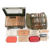 WWII US MEDIC SURGICAL INSTRUMENT & FIRST AID KITS