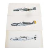 MESSERSCHMITT BF 109 & G12 PAINTINGS - W. GUELLI