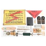 WWII WORLD MILITARY FIELD GEAR & TRENCH ART