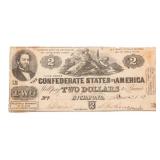 1862 CONFEDERATE RICHMOND $2 BANK NOTE