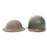 WWII US ARMY M1917A1 & M1 FIXED BALE COMBAT HELMET