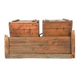 1900 - WWII US AMMUNITION CRATE PIECE & CRATES