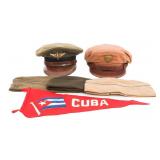 WWII USAAF OFFICER & ENLISTED HEADGEAR & PENNANT