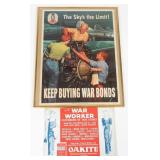 'THE SKY'S THE LIMIT' WAR BOND & OAKITE AD POSTER