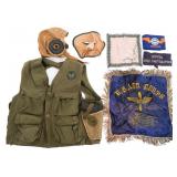 WWII US AAF TYPE C-1 SURVIVAL VEST & FLIGHT HELMET