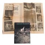 1969 APOLLO 11 LA TIMES NEWSPAPER & BOOK