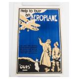 WWI BRITISH 'HELP BUY AN AEROPLANE' BOND POSTER